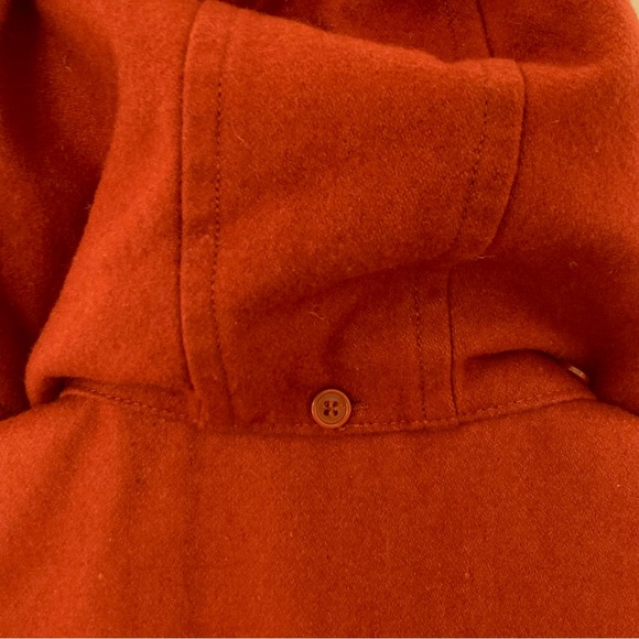 Tulle Anthropologie Red Peacoat Wool Blend with Hood, Size XS - Picture 5 of 5